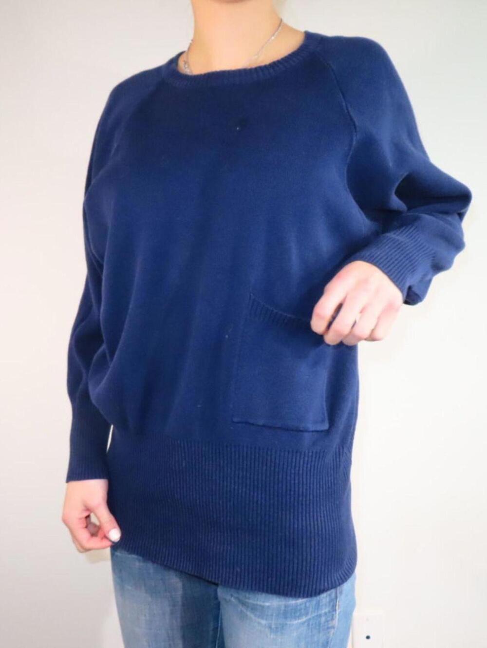 Women's Navy and Blue Jumper - Picture 3 of 5